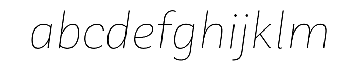 Laca Text VF ExtraLight Italic Font LOWERCASE