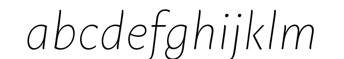 Macho ExtraLight Italic Font LOWERCASE