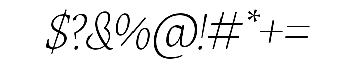 Maecenas Thin Italic Font OTHER CHARS