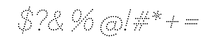 Memimas Pro Dots Italic Font OTHER CHARS