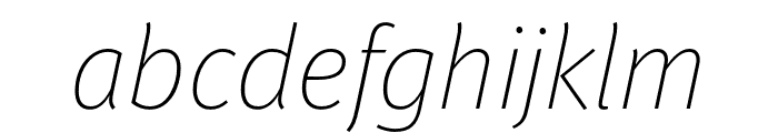 Meta Pro Thin Italic Font LOWERCASE