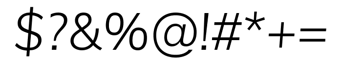 Muli Light Italic Font OTHER CHARS