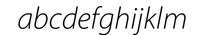 Myriad Pro Light Condensed Italic Font LOWERCASE
