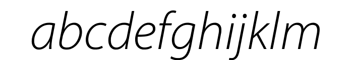 Myriad Pro Light SemiCondensed Italic Font LOWERCASE