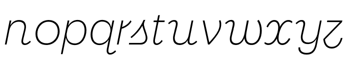 Neighbor Thin Italic Font LOWERCASE