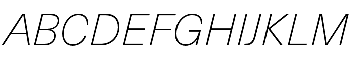 Neue Haas Unica W1G Thin Italic Font UPPERCASE