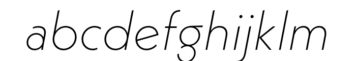Neue Kabel ExtraLight Italic Font LOWERCASE