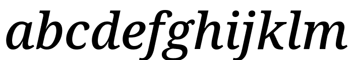 Noto Serif Condensed Medium Italic Font LOWERCASE