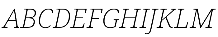 Noto Serif ExtraCondensed ExtraLight Italic Font UPPERCASE