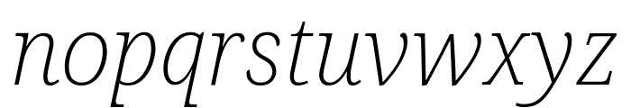 Noto Serif ExtraCondensed ExtraLight Italic Font LOWERCASE
