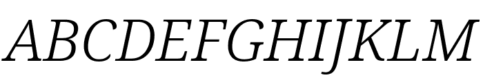 Noto Serif ExtraCondensed Light Italic Font UPPERCASE