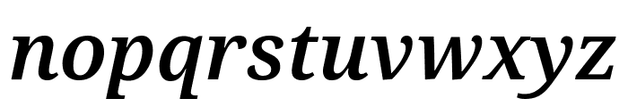 Noto Serif SemiCondensed SemiBold Italic Font LOWERCASE