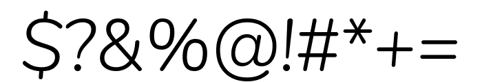 Nunito Light Italic Font OTHER CHARS