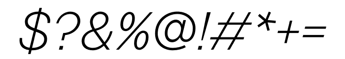 Parabolica Hairline Oblique Font OTHER CHARS