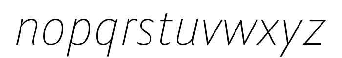 Parry Grotesque Thin Italic Font LOWERCASE