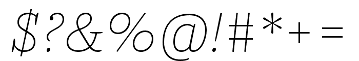 Parry Thin Italic Font OTHER CHARS