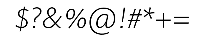 Pelago Light Italic Font OTHER CHARS