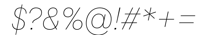 Peridot Devanagari Thin Italic Font OTHER CHARS