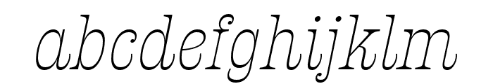 Presley Slab ExtraLight Italic Font LOWERCASE
