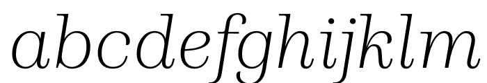 Presti Text Light Italic Font LOWERCASE