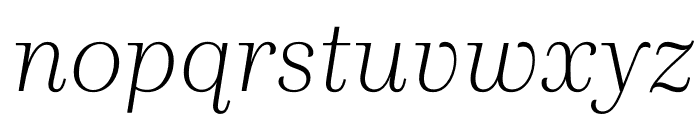 Presti Text Light Italic Font LOWERCASE