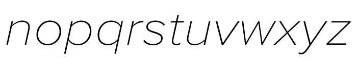 Proxima Nova Wide Thin Italic Font LOWERCASE