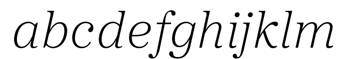 Proxima Sera Extralight Italic Font LOWERCASE