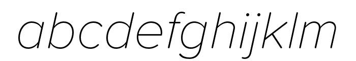 Proxima Soft Extra Condensed Thin Italic Font LOWERCASE
