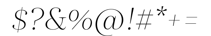 Quinn Display Thin Italic Font OTHER CHARS