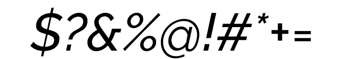 Raleway Medium Italic Font OTHER CHARS