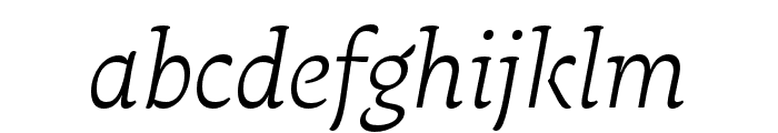 Raritas ExtraLight Italic Font LOWERCASE