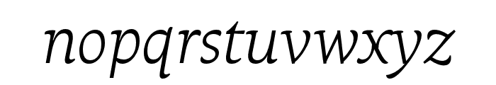 Raritas ExtraLight Italic Font LOWERCASE