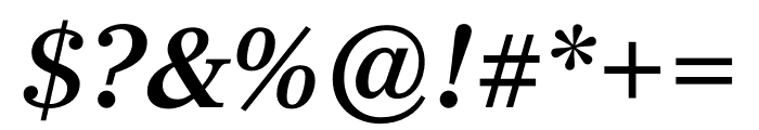 Richmond Text Medium Italic Font OTHER CHARS