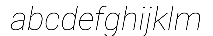 Roboto Thin Italic Font LOWERCASE
