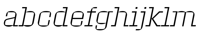 Roster Expanded Extra Light Italic Font LOWERCASE
