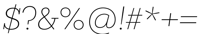 Rothwood Thin Italic Font OTHER CHARS