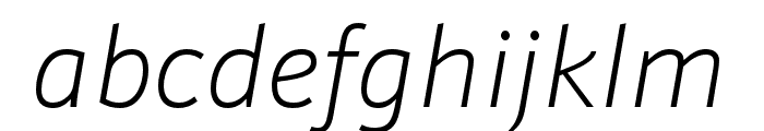 Schnebel Sans ME Thin Italic Font LOWERCASE