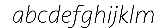 Seravek Basic ExtraLight Italic Font LOWERCASE