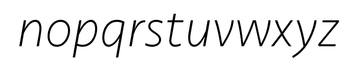 Seravek Basic ExtraLight Italic Font LOWERCASE