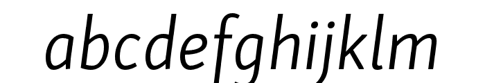 Skolar Sans Latin Compressed Light Italic Font LOWERCASE