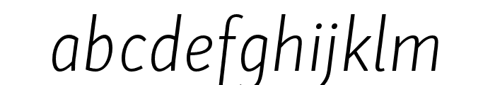 Skolar Sans Latin Condensed Extralight Italic Font LOWERCASE