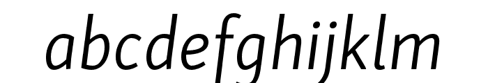 Skolar Sans PE Condensed Light Italic Font LOWERCASE