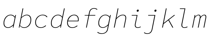 Source Code Pro ExtraLight Italic Font LOWERCASE