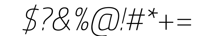 Titillium Web ExtraLight Italic Font OTHER CHARS