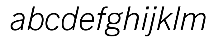 Trade Gothic Next LT Pro Light Italic Font LOWERCASE