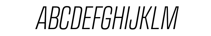 Transducer Condensed Hairline Italic Font UPPERCASE