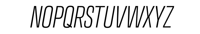 Transducer Condensed Hairline Italic Font UPPERCASE