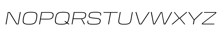 Transducer Extended Hairline Italic Font UPPERCASE
