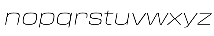 Transducer Extended Hairline Italic Font LOWERCASE