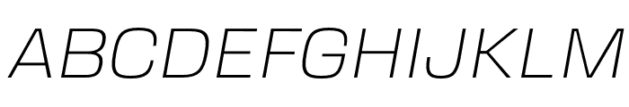 Transducer Hairline Italic Font UPPERCASE